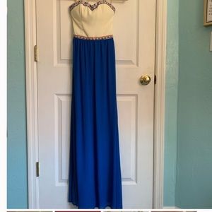 Marineblu blue strapless maxi dress
